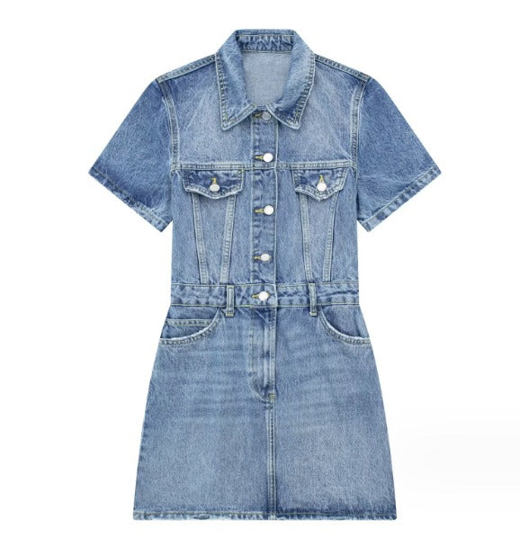 Summer Dress-Casual Denim Dress-Ladies Denim Dress Women's-Denim Dress