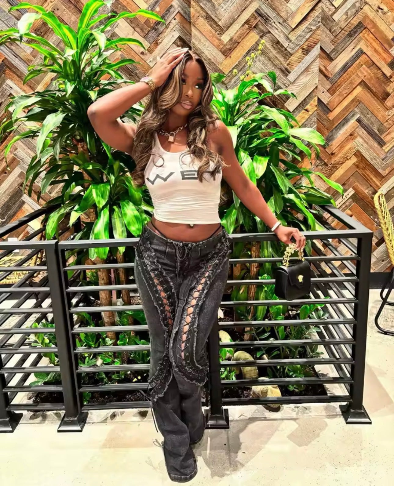 Bad intentions lace up denim