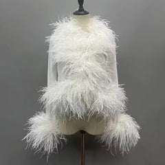Ostrich Fur Cardigan
