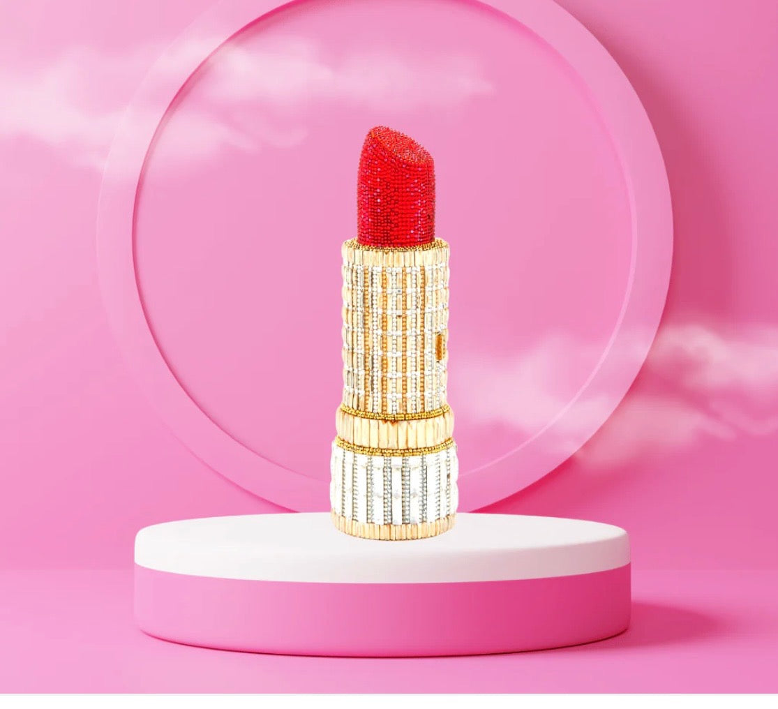 Ruby Red Lipstick Clutch