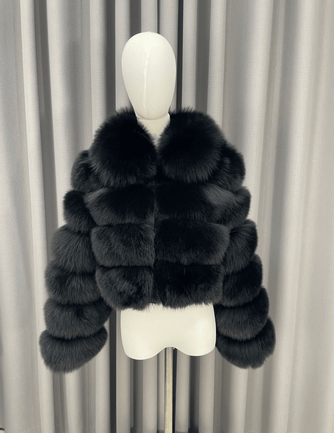 Our popular black fur with Round collar fur, in style black fox fur &amp; silver fox fur.
please remove item from package; shake the fur or blow dry it. There will be some loose fur but it’s normal!

fur is true to size &amp; you can go a size up for comfortable fit!