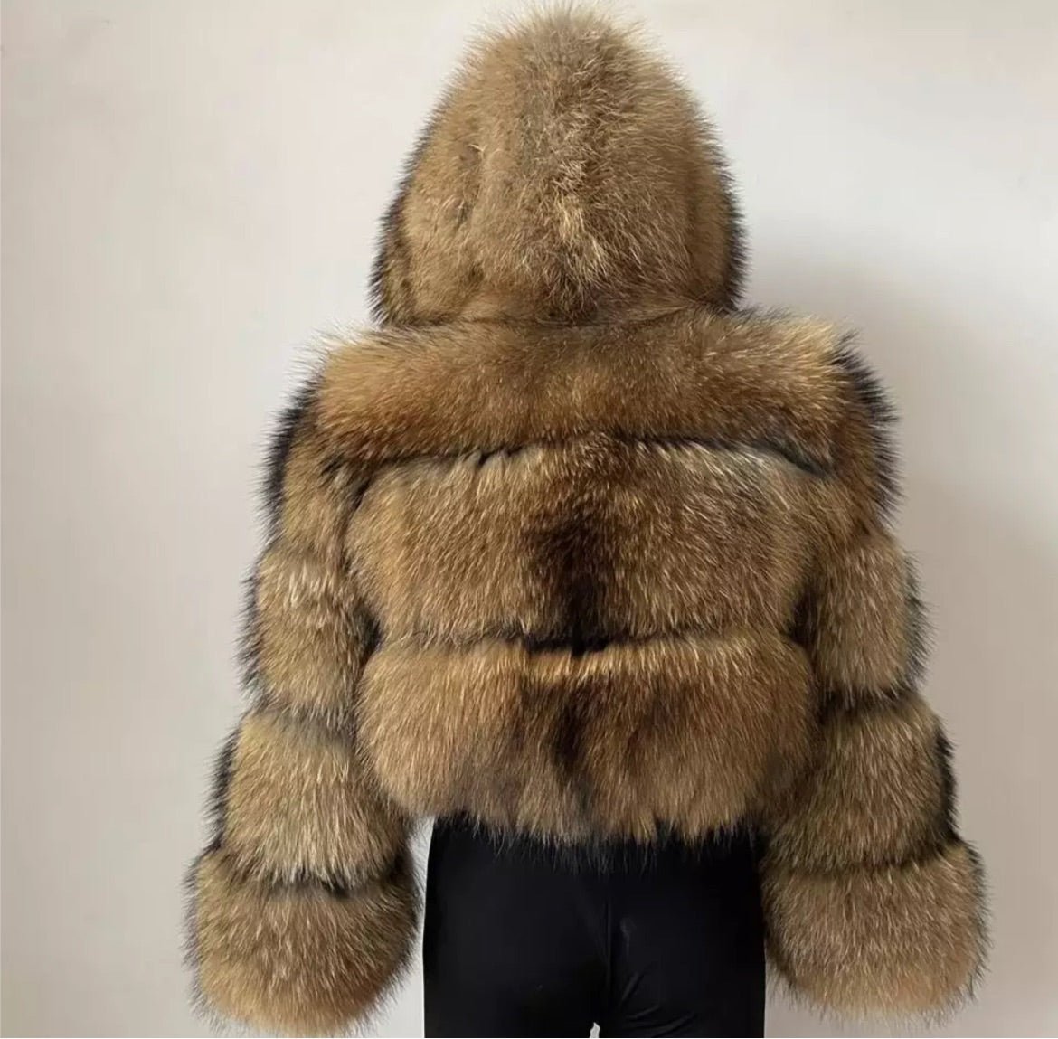 Women Natural Real Raccoon Fur Coat Thick Warm Short Jacket Fashion Outerwear